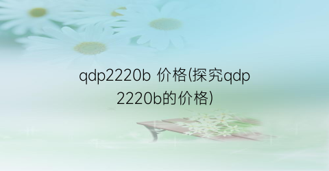 qdp2220b 价格(探究qdp2220b的价格)